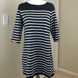 Talbots Petites striped black white shirt dress LP